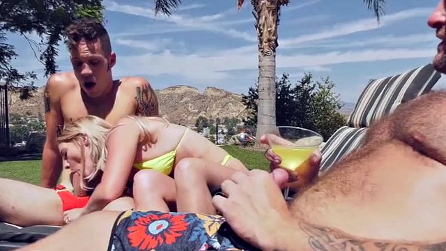 BiPhoria - Pool Boy's Horny Girlfriend Starts Threesome With Boss