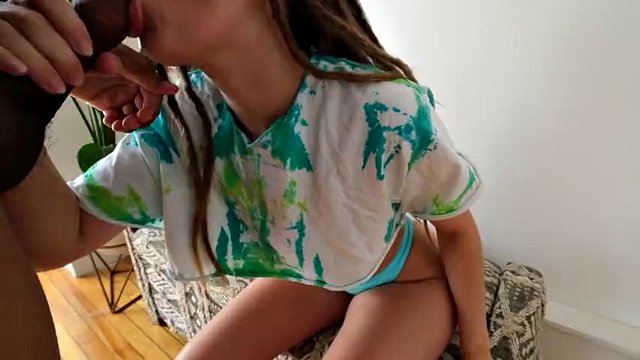 Hot Step Sister Caught Smoking! "Suck my cock or I'll tell your mom!!!