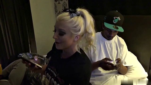 and sucks BBC behind the scenes of GILF's IR gangbang