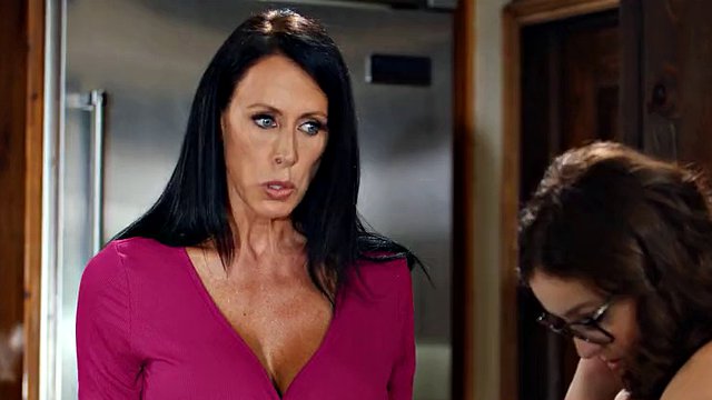 ADULT TIME - Strict MILF Reagan Foxx Spanks PAWG Stepdaughter Leana Lovings For Bad Test Scores!