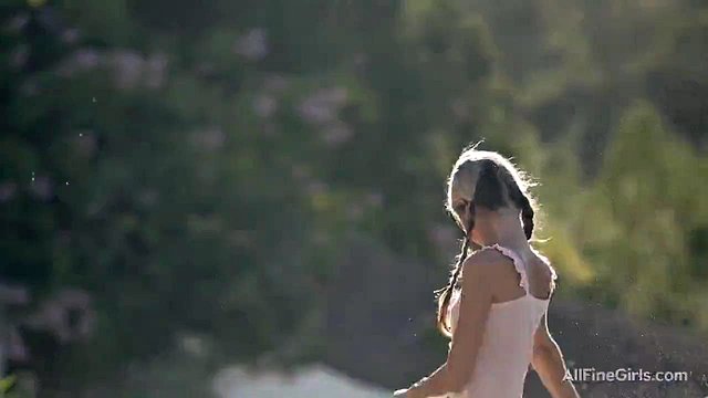 Petite Blonde Teen Masturbates Outdoors