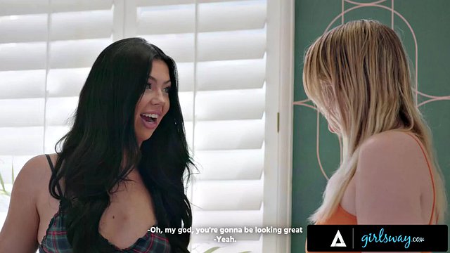 GIRLSWAY - Conflicted Lesbian Holly Day Seeks Answers From Caring MILF Serene Siren