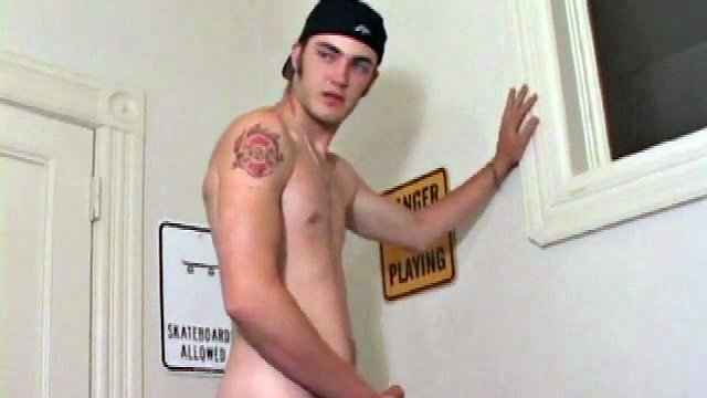 Taking off his clothes, Christian Wilde grabs his cock and starts stroking it. He works his cock as he watches porn videos and eats precum that comes out jerking his ass. In the blink of an eye, Christian spews an amazing load of cum all over his chest.