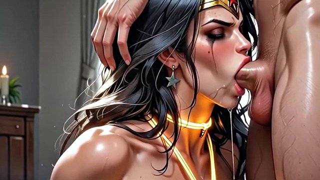 Big-Ass Wonder Woman Struggles SecretKum2's Thick Futanari Cock Deep in Tight Ass