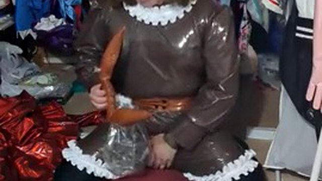 Desperate Full Diaper Brown PVC Eevee Sissy Maid Breathplay Hump Inflatable Tail