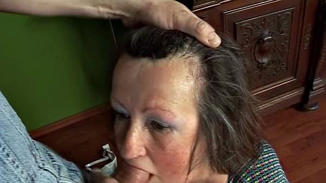 Scared granny has to fuck without false teeth
