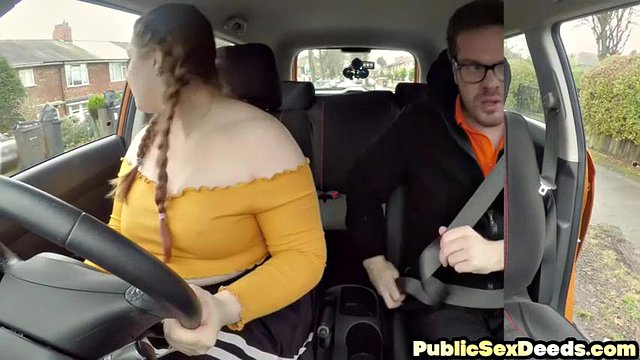 Fat Busty driving learner hard fucked