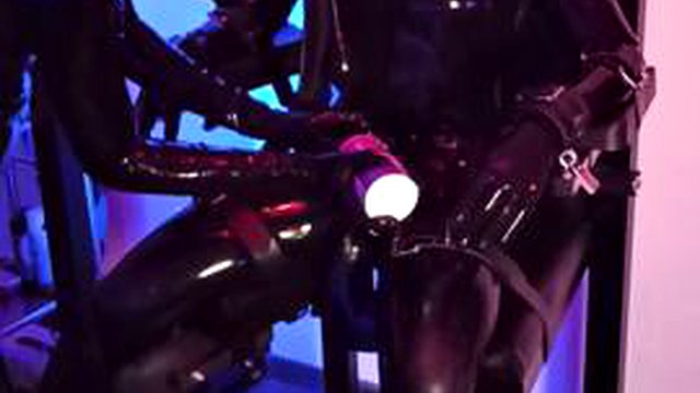 Edging, cum control, electro for the tied rubber man