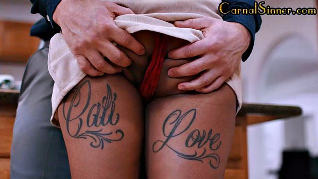 Classy ebony babe pounded by her boss