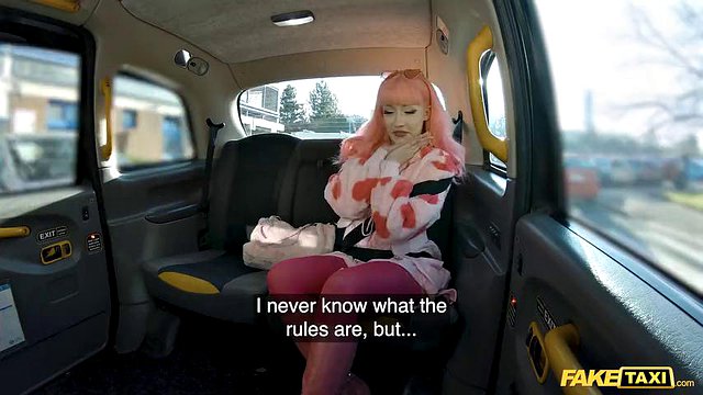 Fake Taxi - Pink haired wonder fucker gets her pussy CREAMPIED