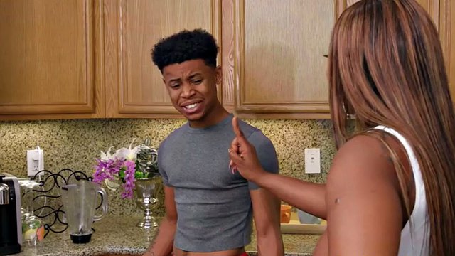 Short black fellow banging busty ink bae with biggest but