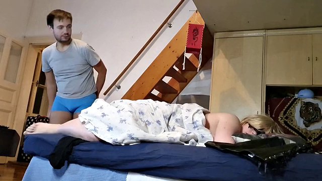 Curvy step sister fucked and then the other licking a dick covered in clean cum HD FULL