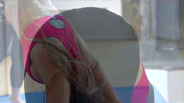 Yoga busty babe bent over on the carpet and fucked doggystyle