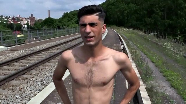 Straight outdoor gym jock fucking bareback in hairy ass