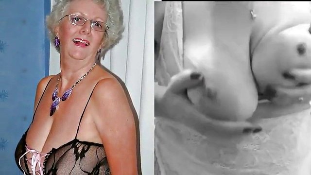 Grandma's huge tits jerk off to the beat challenge #4