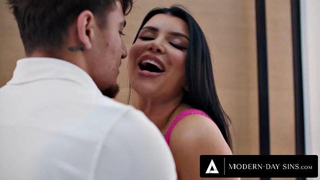 MODERN-DAY SINS - Hung Stud ROUGH FUCKS Horny StepMILF Romi Rain Next To Oblivious Wife Sophia Locke