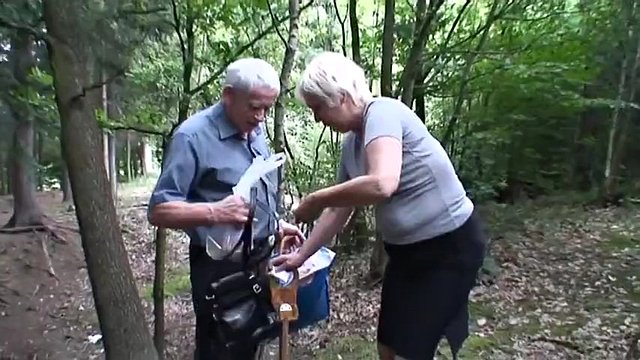 Young girl meets older couple fucking in