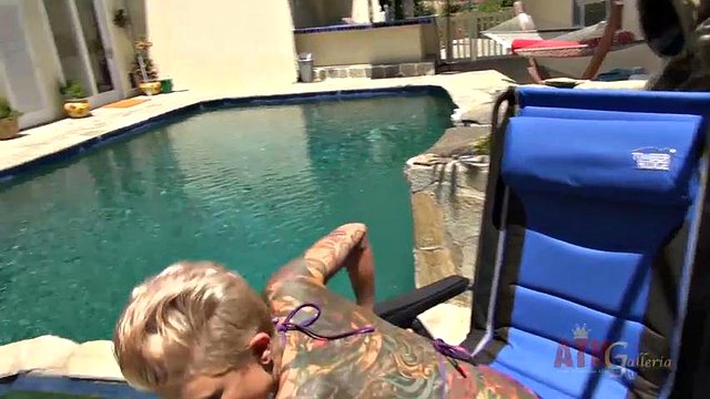 Kate Wolf grabs a bite to eat then masturbates poolside by ATK Girlfriends: Porn