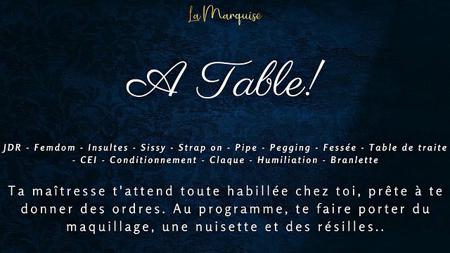 French Dirty Talk | Your Mistress milks you at the table and makes you eat your