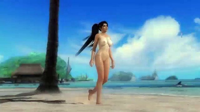 Scopata sulla spiaggia del gioco per computer con tette enormi 3D