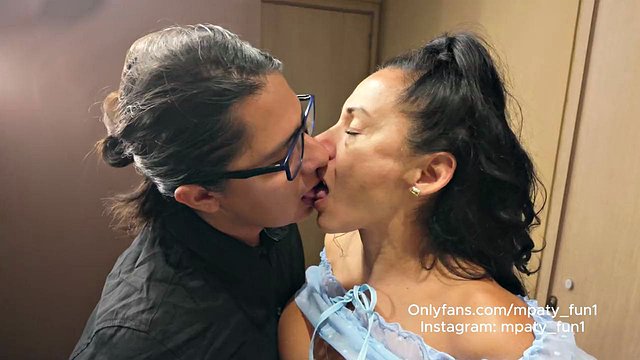 I film my wife getting fucked by my friend, she kisses and swallows his cum