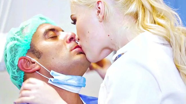 Horny nurse rides pussylicking doctor on work place